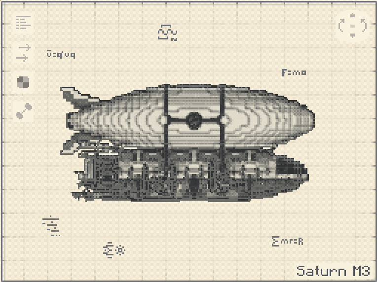 Saturn M3 wooden explorer airship base with layered wood hull, cabin sections, balloon structure, storage detail, and Aeronautics components.