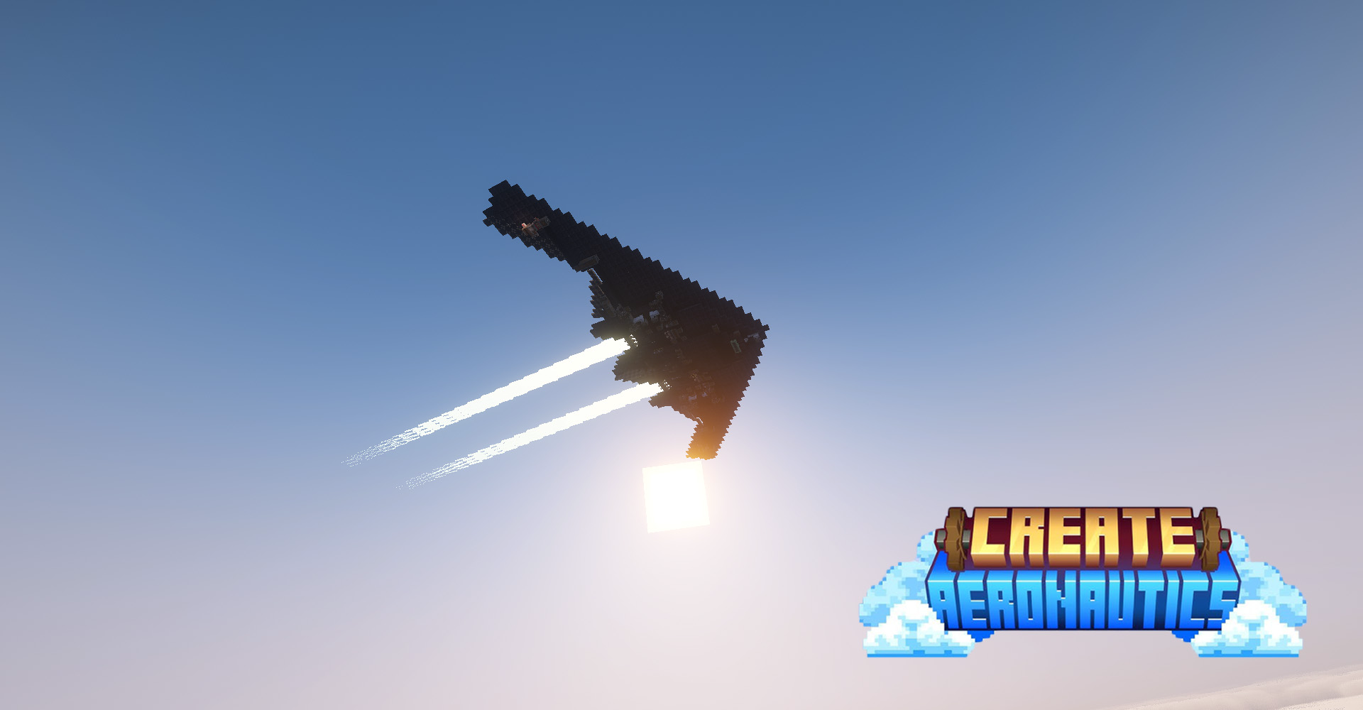 Wide B-2 Spirit bomber style aircraft with swept flying-wing silhouette, dark hull, low profile, cockpit detail, and Create Aeronautics hardware.