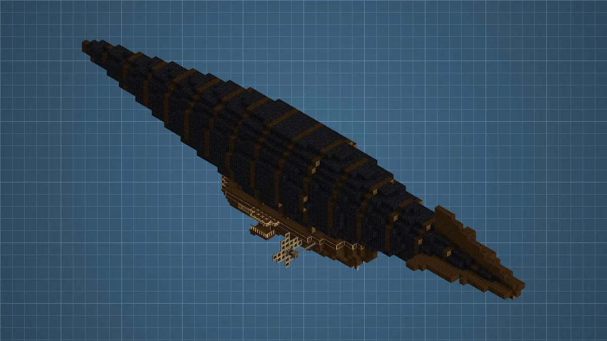 Ảnh xem trước BLACKBLIMP với các chi tiết chính như độ cân thân, dáng đáp, khoảng hở đuôi hoặc rotor, phía điều khiển và khoảng trống quanh bãi đáp.