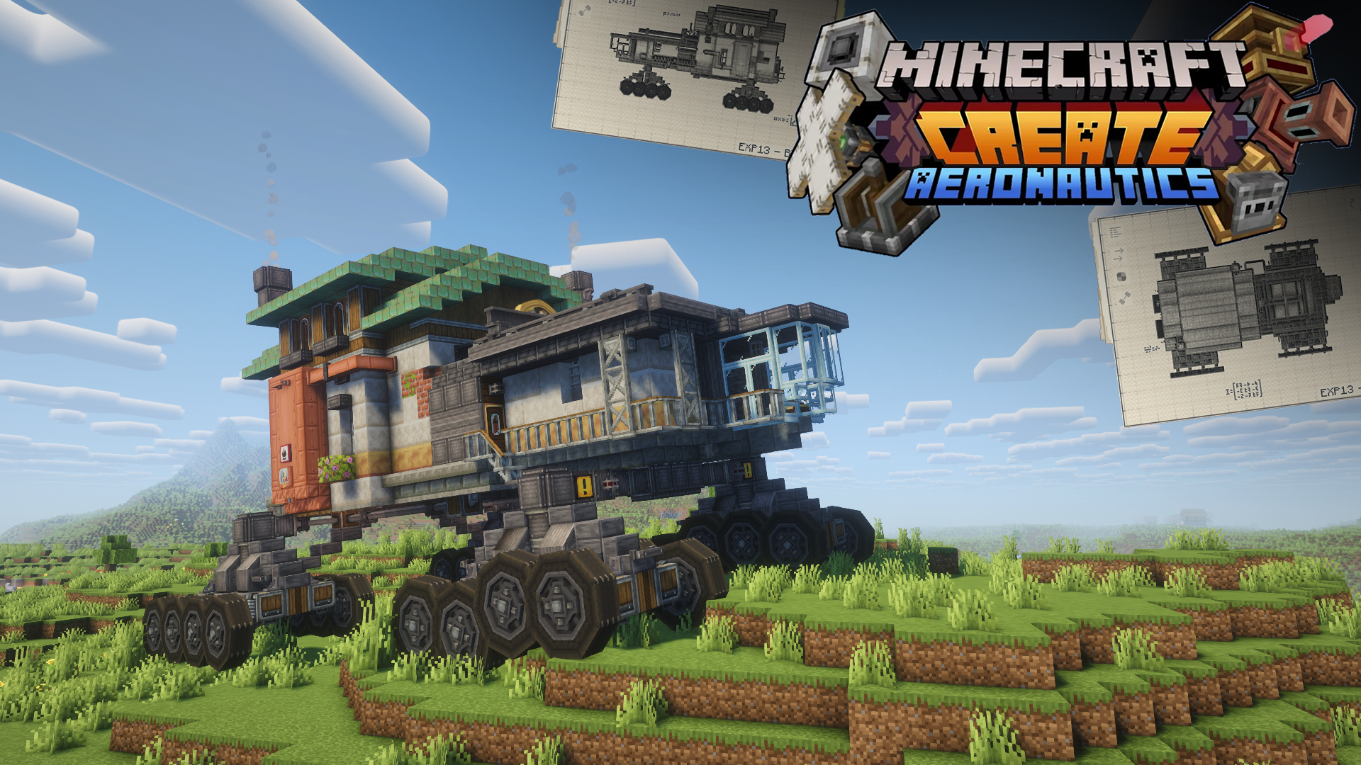 EXP13 Bison mobile base with a rugged vehicle body, cabin volume, off-road stance, storage-ready hull, and Create machinery.