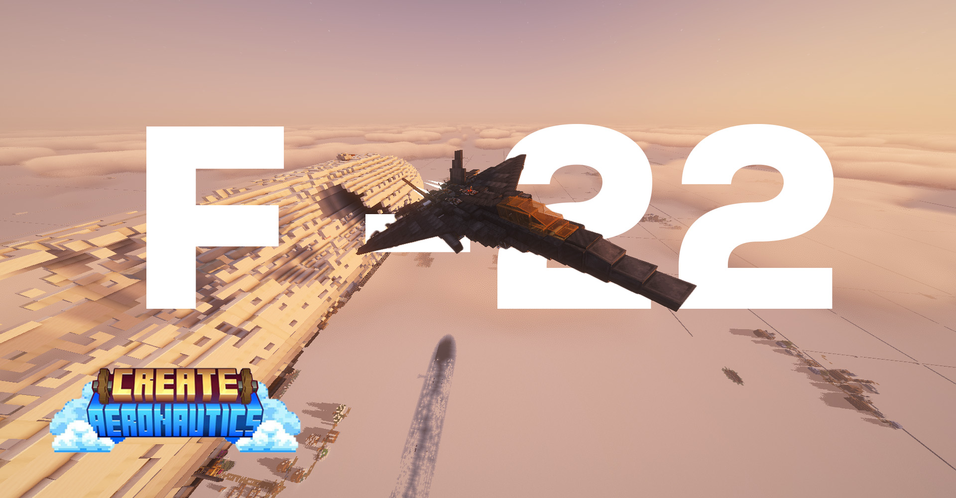 F-22 Raptor style fighter jet with angular wings, compact fuselage, tail fins, propulsion detail, and Aeronautics hardware.