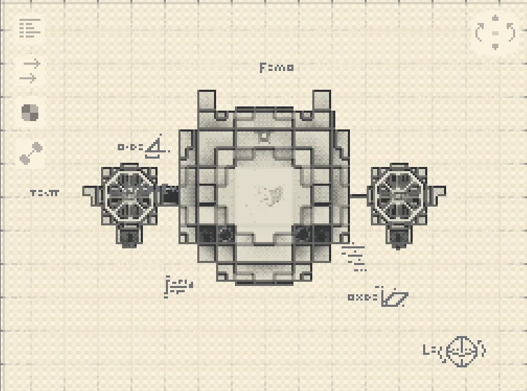 Gameoverse Kits Ship with Yellow Concrete, Copycat Panel, Copycat Stairs, Brass Gearbox, White Concrete, Redstone Thruster, Polished Cut Scorchia, and Redstone Link, visible proportions, and a 20 x 12 x 9 schematic footprint.