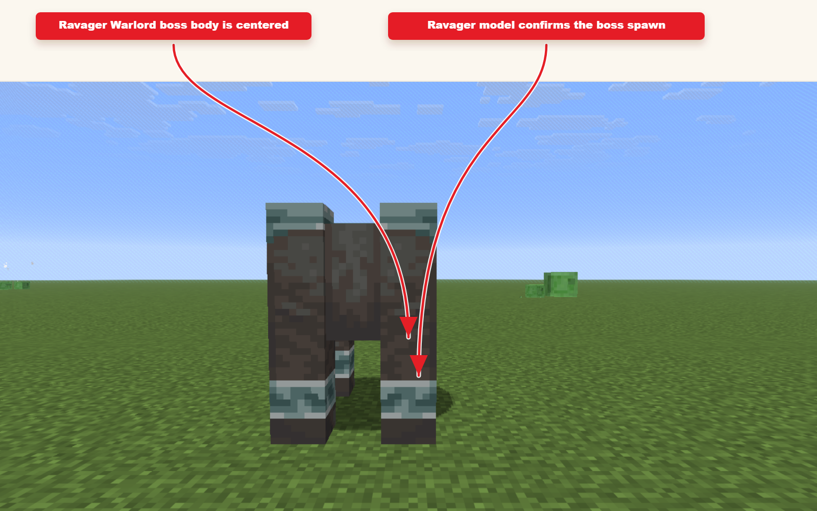 Screenshot im Spiel, der Ravager Warlord zeigt, der aus der Boss-Preset hervorgegangen ist.