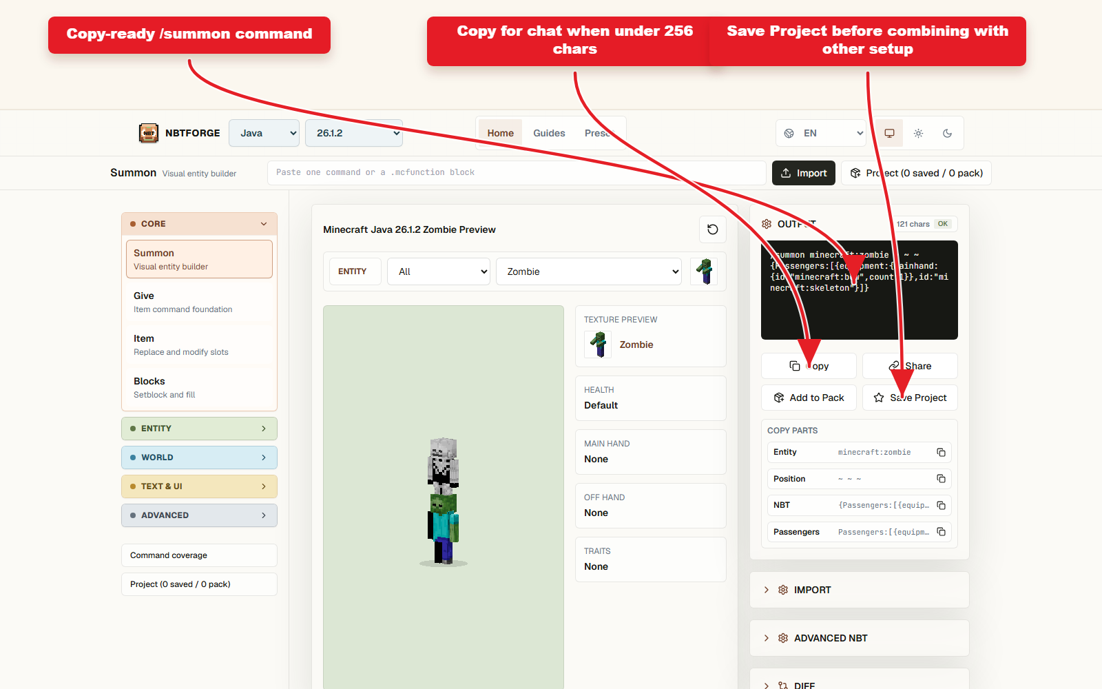 Output Summon compatible Copy pour rider piège squelette.