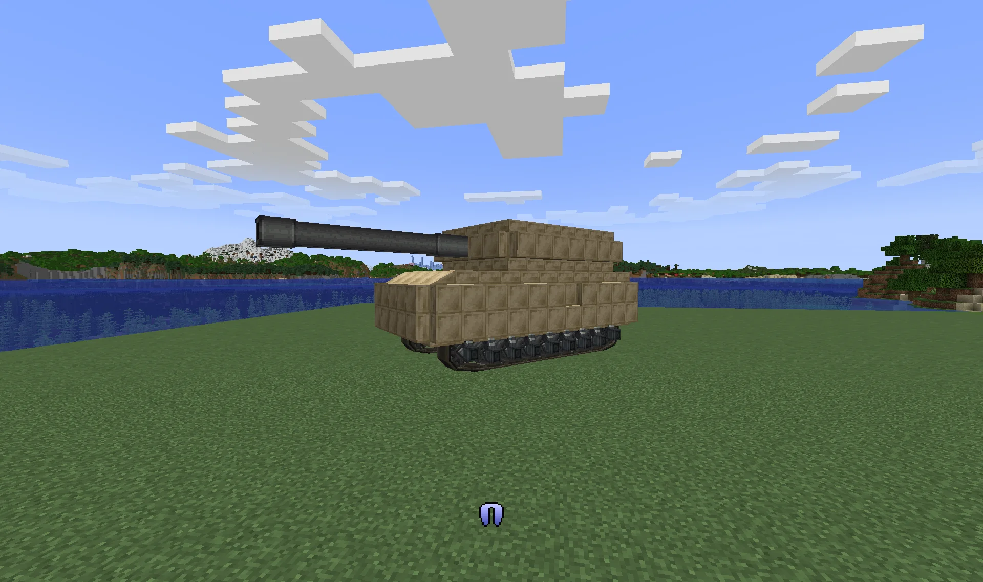 Tank Mk.1 - By Industrial Dragon with Copycat Slab, Hardsteeldesert, Copycat Panel, Track Mount, Encased Chain Drive, Andesite Encased Shaft, Fluid Tank, and Modulating Linked Receiver, visible proportions, and a 13 x 4 x 16 schematic footprint.