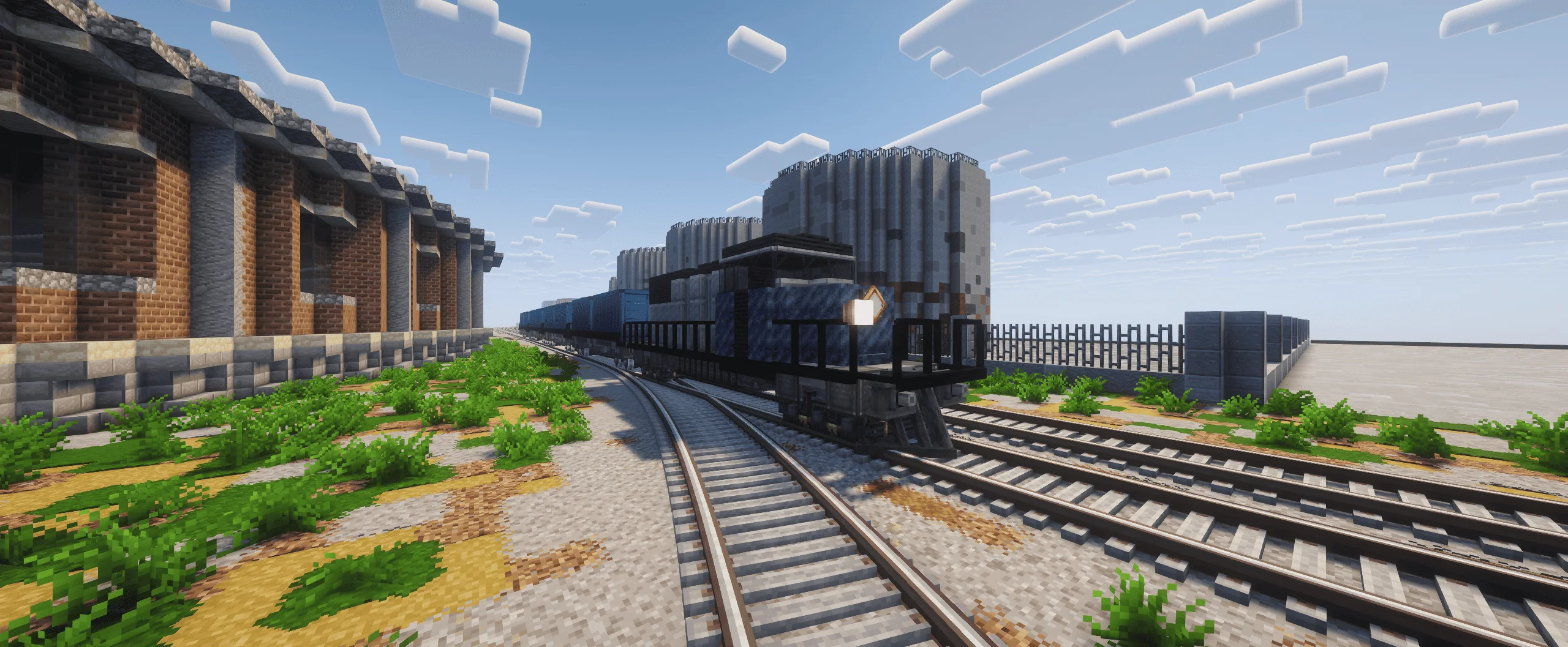 Ảnh xem trước Train EMD SD 40-2 Maersk livery với các chi tiết chính như độ thẳng tuyến ray, mép sân ga, khoảng hở cửa, chỗ đặt tín hiệu và hướng tuyến.
