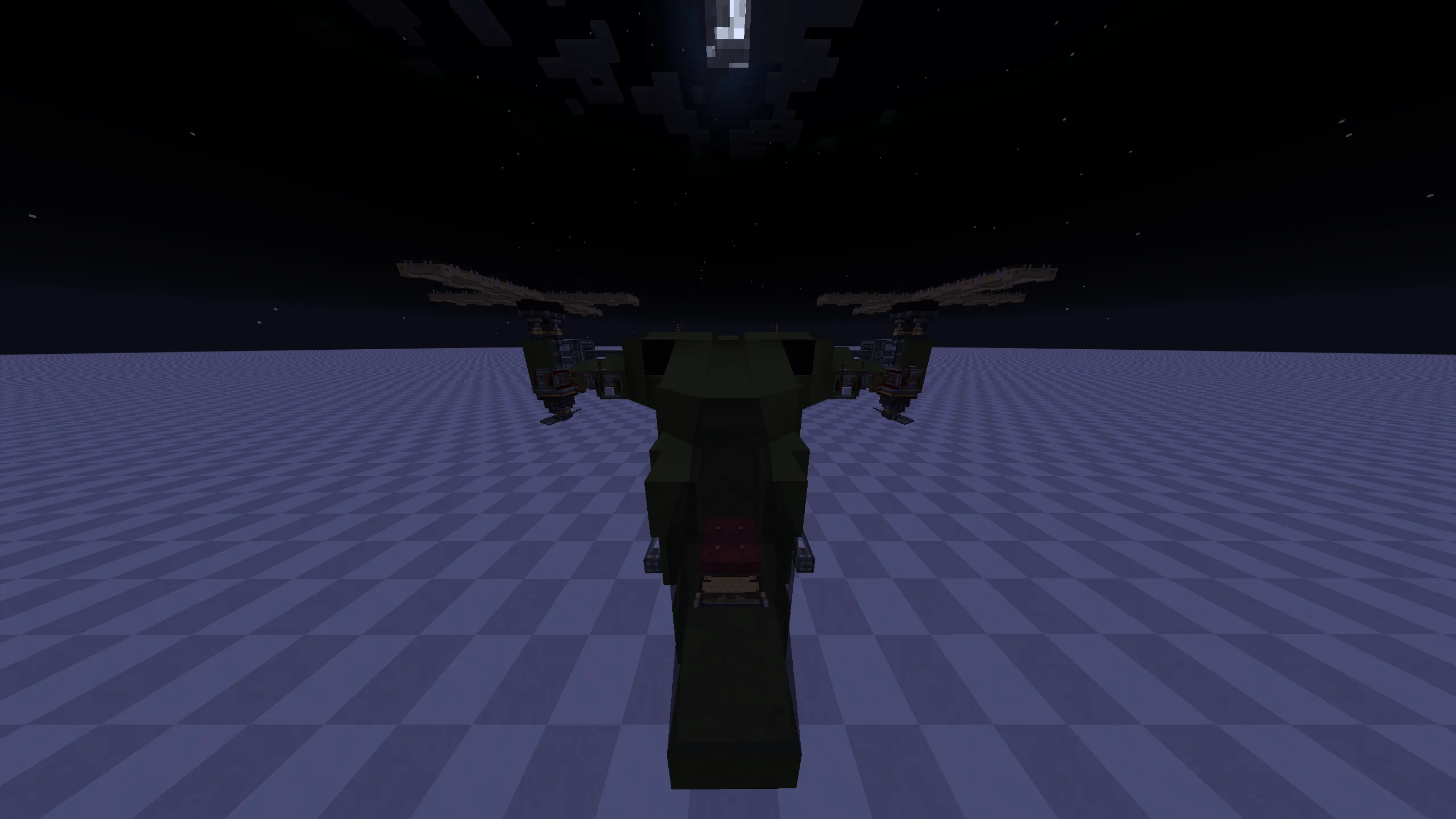 UNSC Falcon (V4) with Copycat Slope Layer, Copycat Layer, Green Terracotta, Redstone Link, Copycat Vertical Slope, Copycat Slice, Black Symmetric Sail, and Fluid Pipe, visible proportions, and a 25 x 9 x 19 schematic footprint.