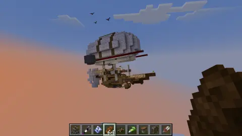 흰색 비행선 구획, 가문비나무 몸체, 황동 통로, 제어 클러스터 및 엔진 Create Aeronautics을 갖춘 소형 유능한 비행선.